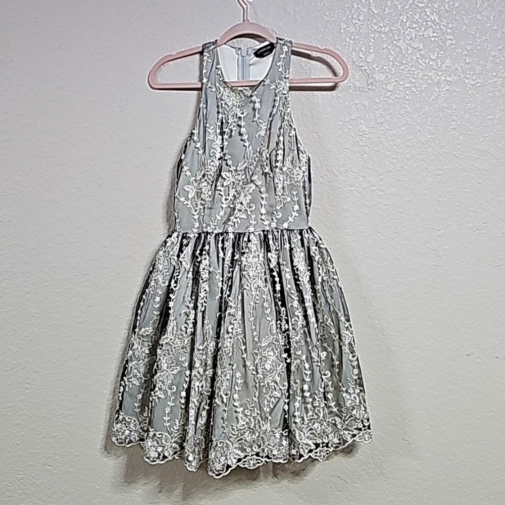 Excellent - Bebe Cocktail Sequin Embroidery Dress size 2